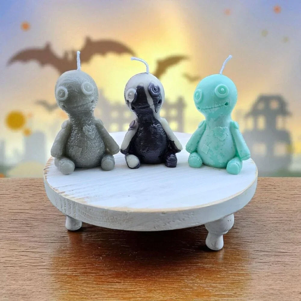 Handmade ✦ Voodoo Doll Candle ✦ Sculpted Soy Wax Spooky Collectible Scented NEW